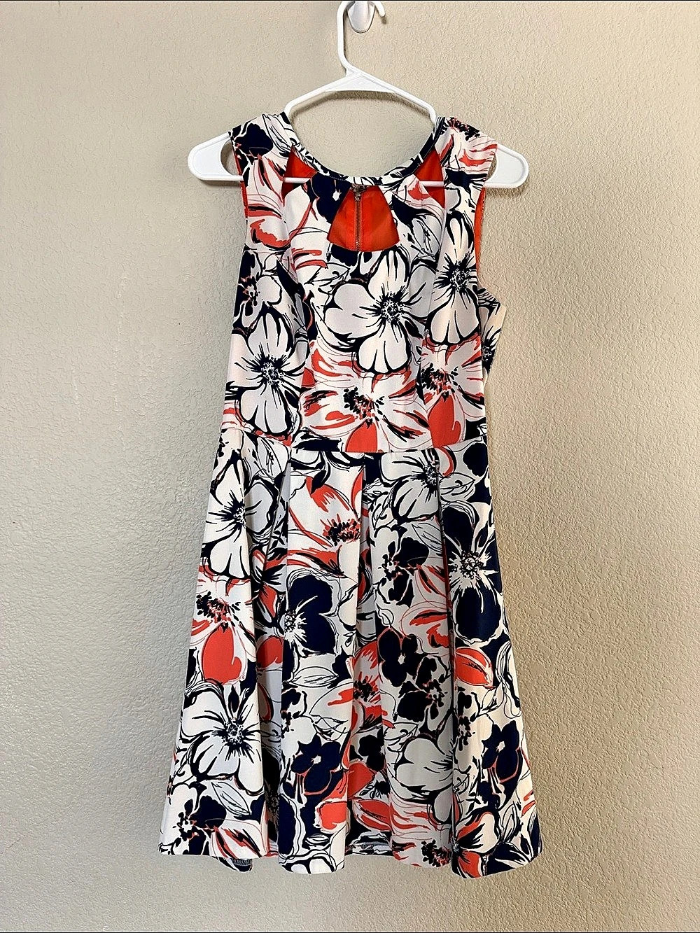 A. BYER Floral Mini Dress in Blue & Red Size 10 Like New